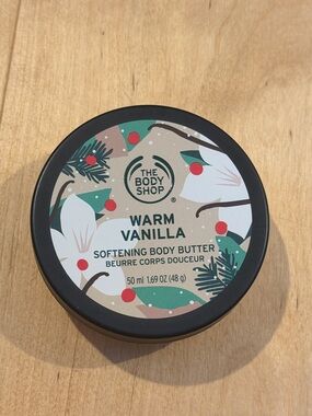 The Body Shop Warm Vanilla Softening Body Butter - Green & Black Holiday Tin
